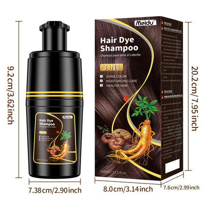 IIIMEIDU Dark Brown Hair Dye Shampoo 3-in-1 for Gray Hair – 350ml