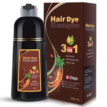 IIIMEIDU Dark Burgundy Hair Dye Shampoo 3-in-1 for Grey Coverage | 500ml
