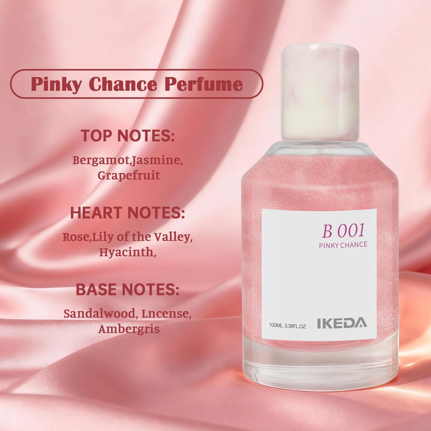 Ikeda style-life Ikeda Women's Eau de Parfum 100 ml – Long-Lasting Floral Fragrance with Rose, Jasmine & Sandalwood