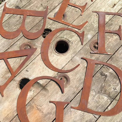 Classic Rusty Metal Letters 5" And 12" A-Z 0-9 Rustic Signs For The Home And Garden