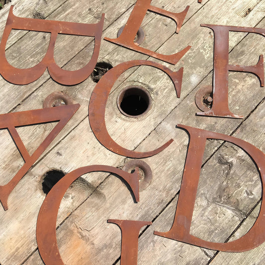 Classic Rusty Metal Letters 5" And 12" A-Z 0-9 Rustic Signs For The Home And Garden