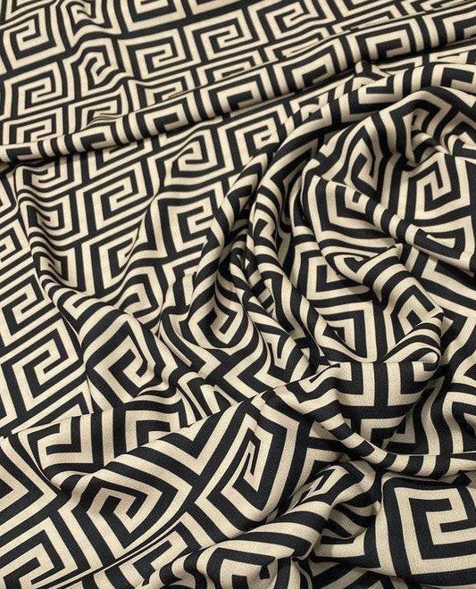 Greek Key Design Fabric by Metre