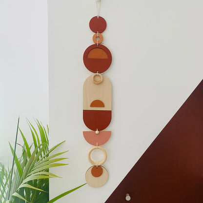 Bauhaus Wall Art - Geometric Wall Art - Warm Decor - Wood Wall Art