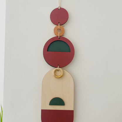Modern Wall Art - Geometric Artwork - Minimal Home Decor - New Home Trend - Slim Centre Piece Art - Long Wall Tapestry - Wood Art