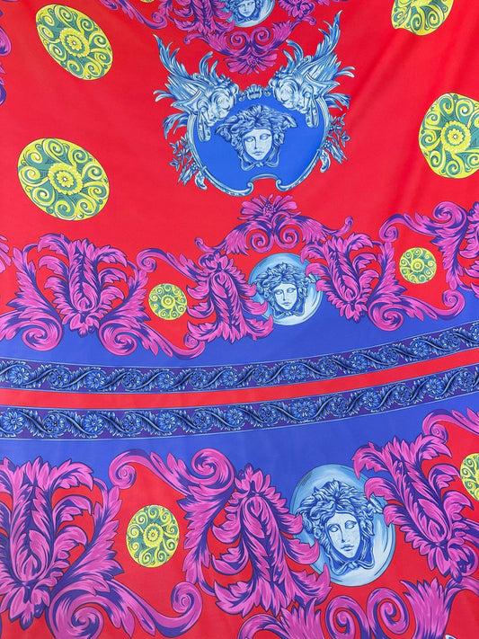 Purple Swirl Crepe Fabric by Metre