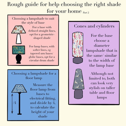 Ecru wiggle cone lampshade, extra tall lampshade