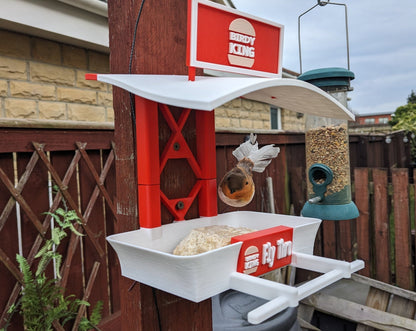 Starbirds coffee garden bird feeding station - seed feeder - quirky outdoor decor food table for sparrows Blue tit and Blackbirds