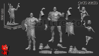 Grog and Pike from Critical Role - Legends of Vox Machina (fan art) | Miniature scale 1:15 | h3LL Creator | DIY Model Kit