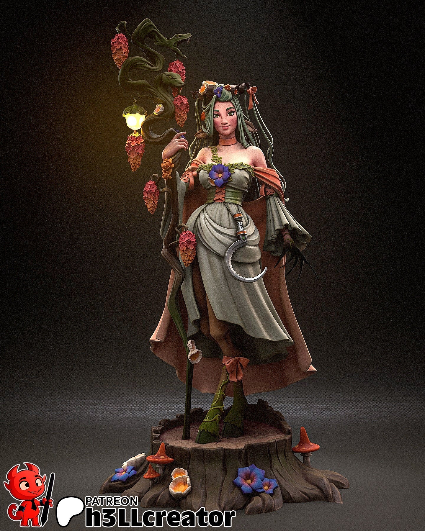 Fearne from Critical Role - Bell's Hells (fan art) | Miniature scale 1:15 | h3LL Creator | DIY Model Kit