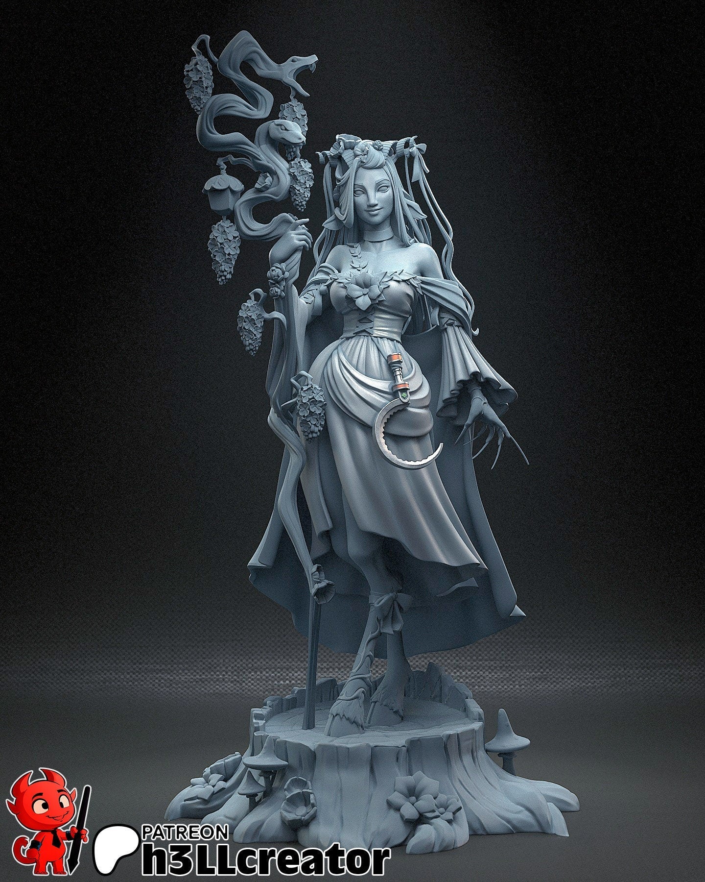 Fearne from Critical Role - Bell's Hells (fan art) | Miniature scale 1:15 | h3LL Creator | DIY Model Kit
