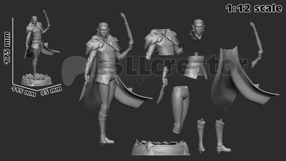 Vax'ildan from Critical Role - Legends of Vox Machina (fan art) | Miniature scale 1:15 | h3LL Creator | DIY Model Kit
