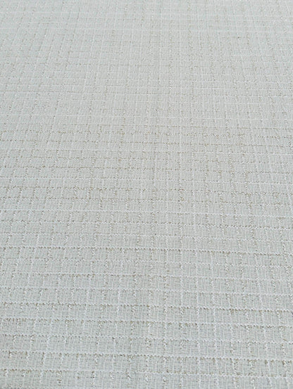 White Wool Tweed Fabric – Checked Glitter Suiting by the Metre