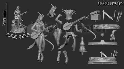 Alfira from Baldur's Gate 3 (fan art) | Full Model or Bust | Miniature scale 1:12 | h3LL Creator | DIY Model Kit