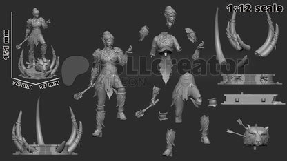 Minthara from Baldur's Gate 3 (fan art) | Full Model or Bust | Miniature scale 1:12 | h3LL Creator | DIY Model Kit