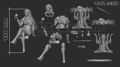 Yennifer from The Witcher (fan art) | Full Model | Miniature scale 1:12 | h3LL Creator | DIY Model Kit