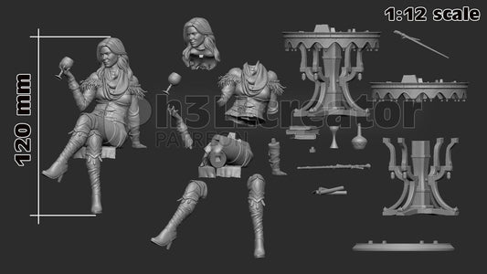 Yennifer from The Witcher (fan art) | Full Model | Miniature scale 1:12 | h3LL Creator | DIY Model Kit