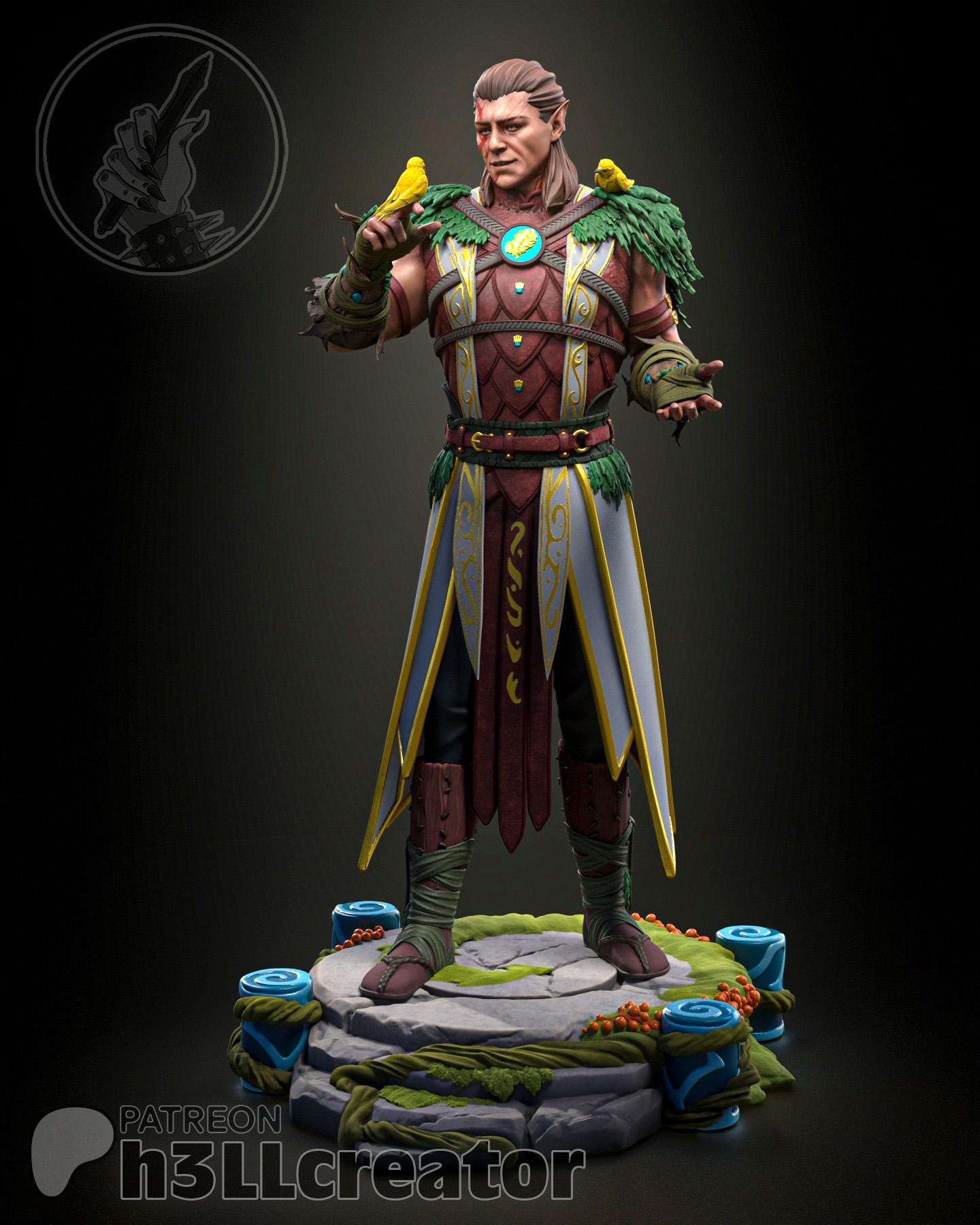Halsin from Baldur's Gate 3 (fan art) | Full Model or Bust | Miniature scale 1:12 | h3LL Creator | DIY Model Kit