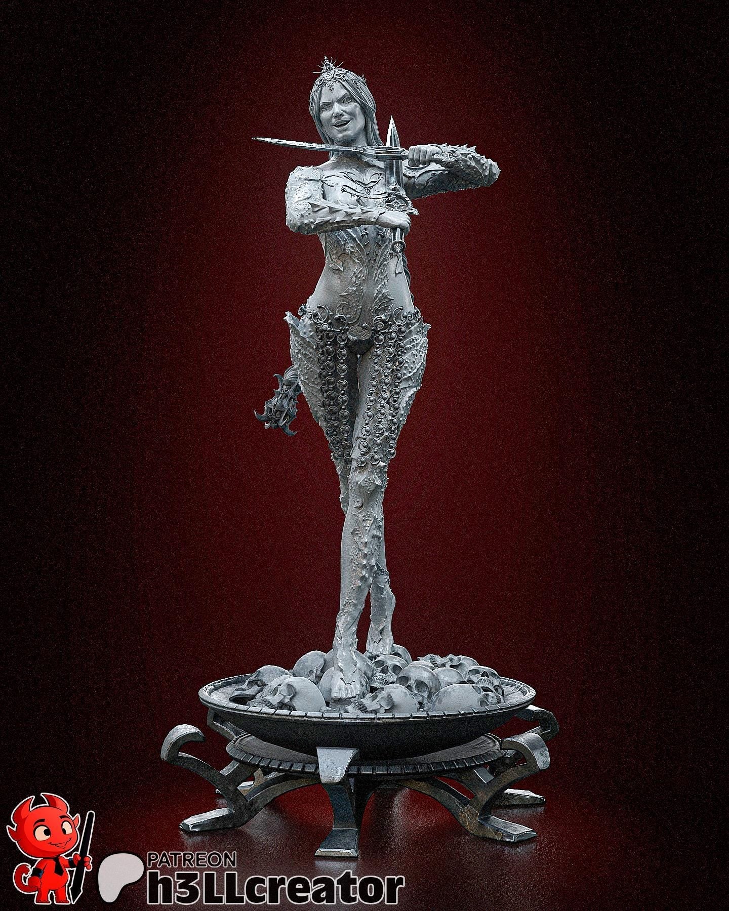 Orin from Baldur's Gate 3 (fan art) | Full Model or Bust | Miniature scale 1:12 | h3LL Creator | DIY Model Kit