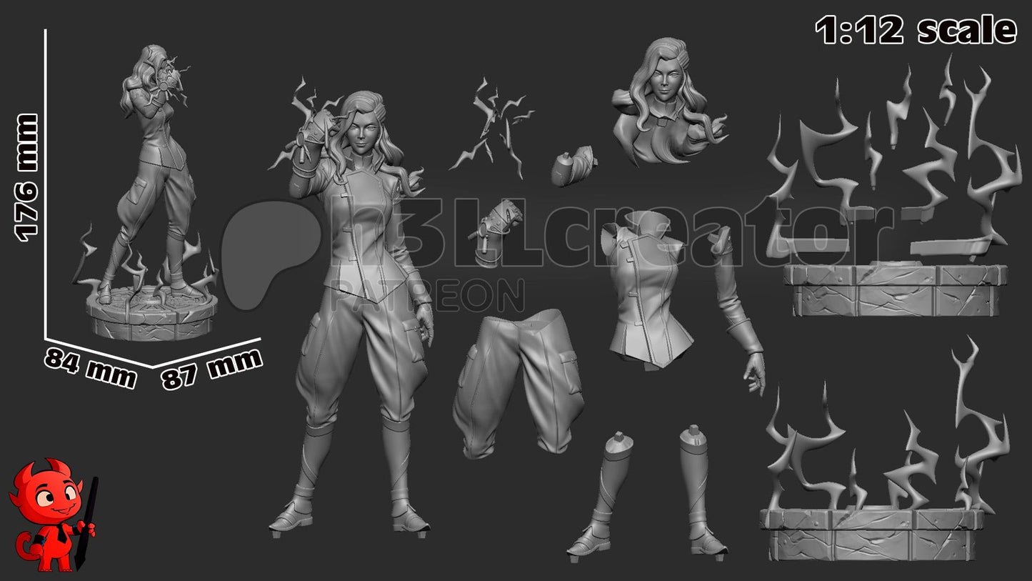 Asami Sato from The Legend of Korra (fan art) | Full Model or Bust | Miniature scale 1:12 | h3LL Creator | DIY Model Kit