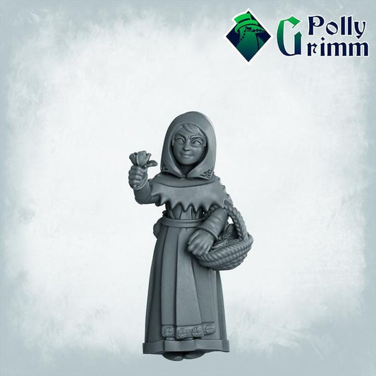 Lupin set- half-beast - Small girl, child - Fox Girl - Fantasy historic miniatures for tabletop games. 28mm / 32mm Resin Figures for RPG