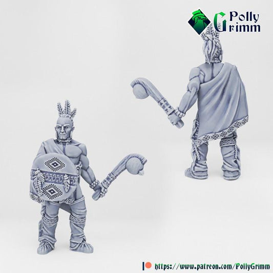 Wild west set. Native American Warriors Set 1 - Fantasy historic miniatures for tabletop games. 28mm / 32mm Resin Figures for RPG