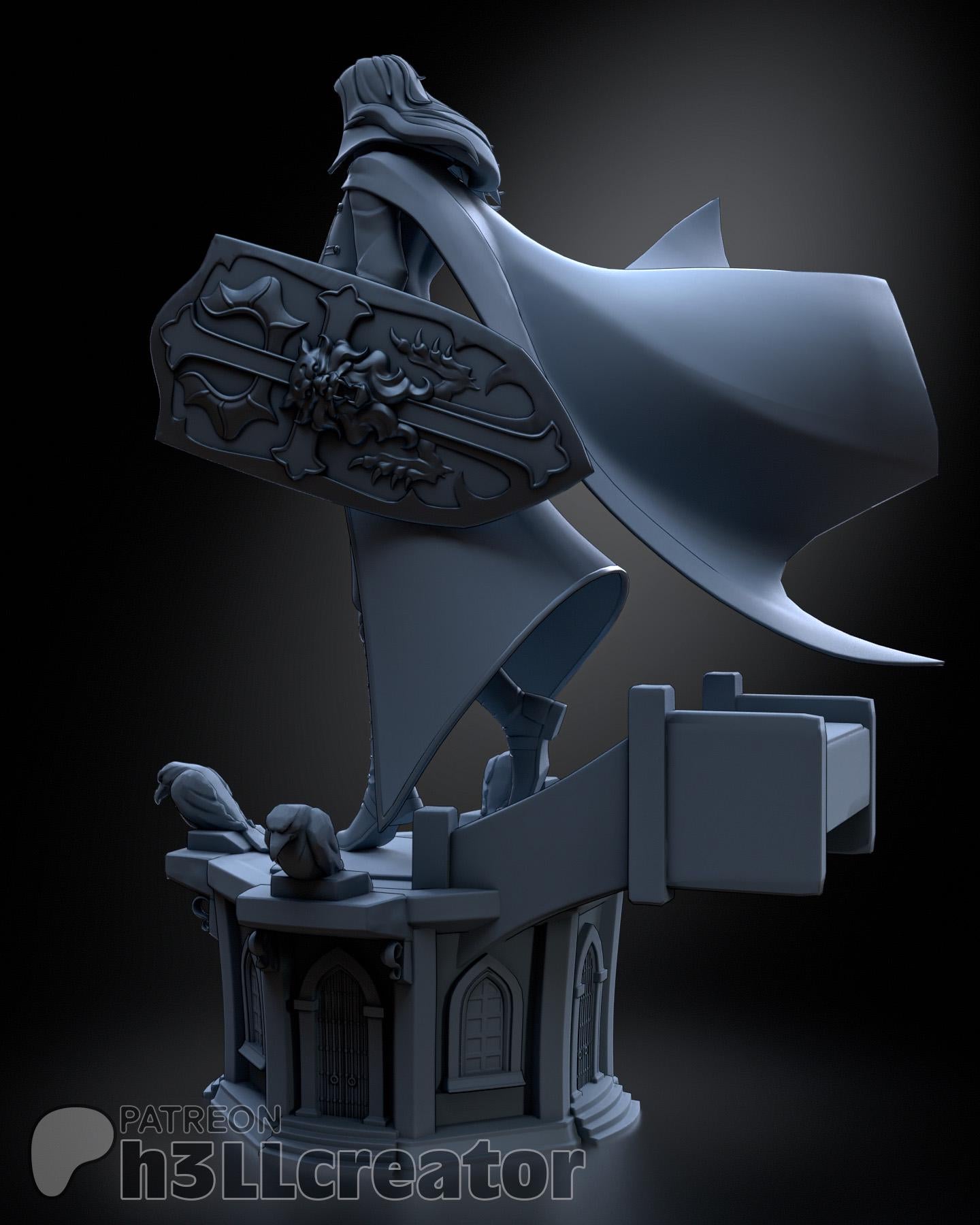 Alucard from Castlevania (fan art) | Full Model | Miniature scale 1:12 | h3LL Creator | DIY Model Kit