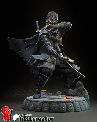 Jin Sakai from Ghost of Tsushima  (fan art) | Full Model | Miniature scale 1:12 | h3LL Creator | DIY Model Kit