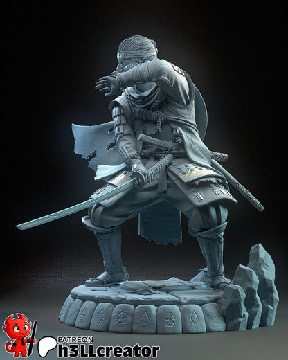 Jin Sakai from Ghost of Tsushima  (fan art) | Full Model | Miniature scale 1:12 | h3LL Creator | DIY Model Kit