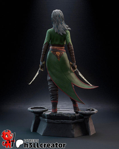 Jaheira from Baldur's Gate 3 (fan art) | Full Model or Bust | Miniature scale 1:12 | h3LL Creator | DIY Model Kit