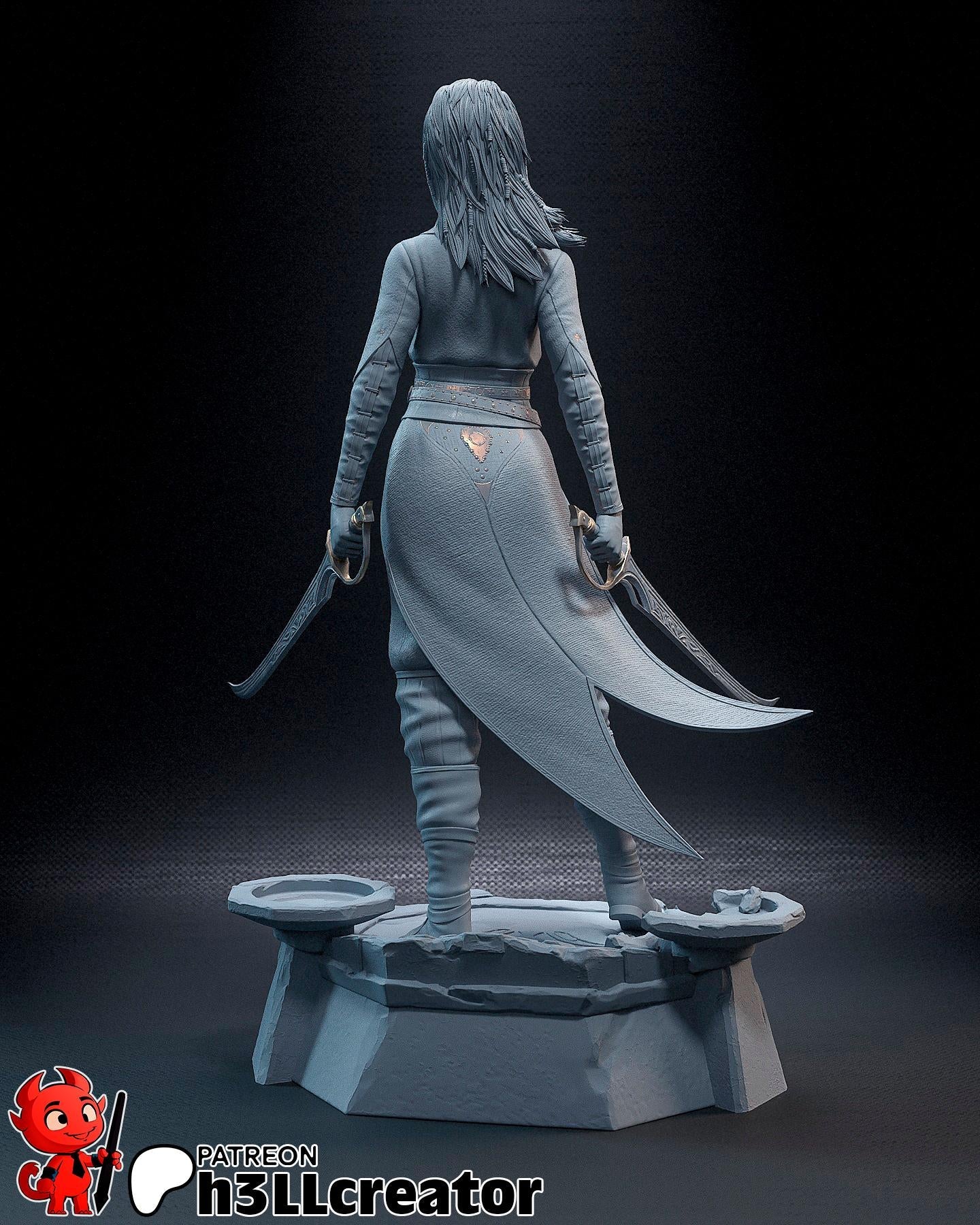 Jaheira from Baldur's Gate 3 (fan art) | Full Model or Bust | Miniature scale 1:12 | h3LL Creator | DIY Model Kit