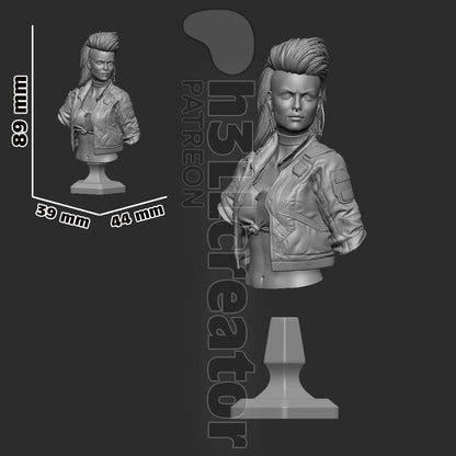 Rogue Amendiares from Cyberpunk 2077 (fan art) | Full Model or Bust | Miniature scale 1:12 | h3LL Creator | DIY Model Kit