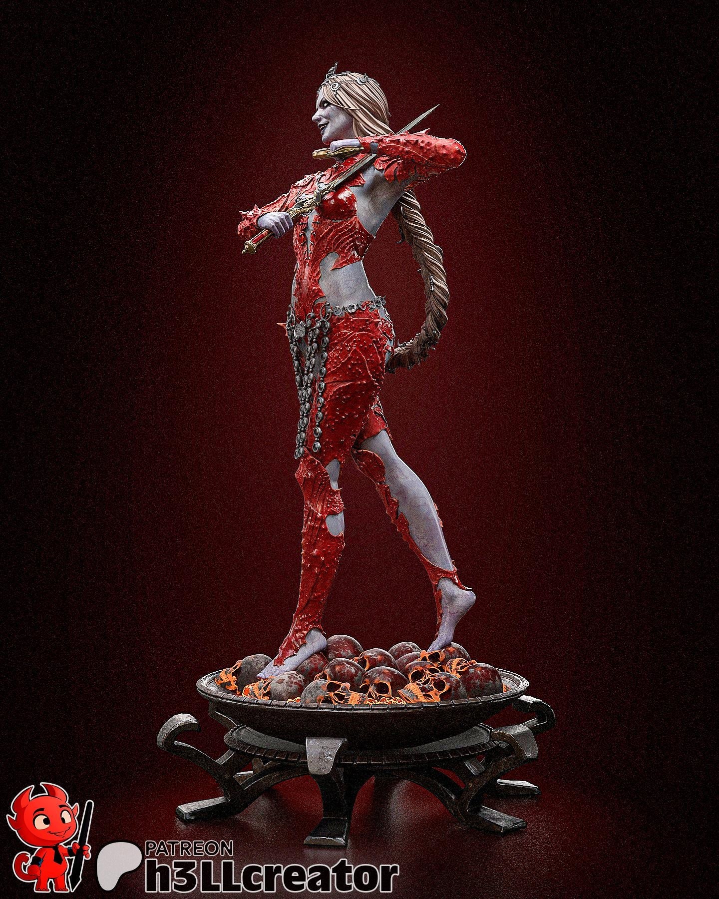 Orin from Baldur's Gate 3 (fan art) | Full Model or Bust | Miniature scale 1:12 | h3LL Creator | DIY Model Kit