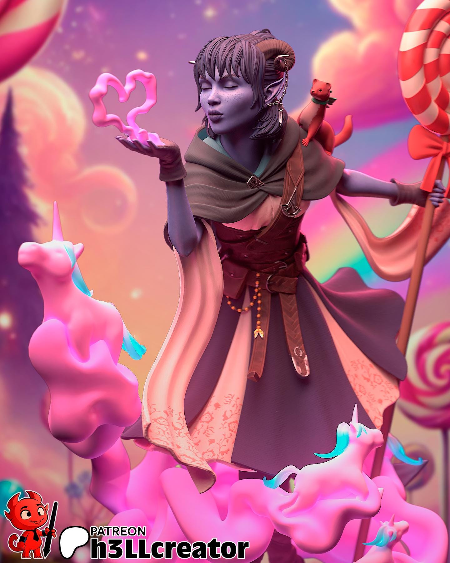 Jester Lavorre from Critical Role - Mighty Nein (fan art) | Miniature scale 1:15 | h3LL Creator | DIY Model Kit
