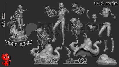 Jinx from Arcane (fan art) | Full Model or Bust | Miniature scale 1:12 | h3LL Creator | DIY Model Kit
