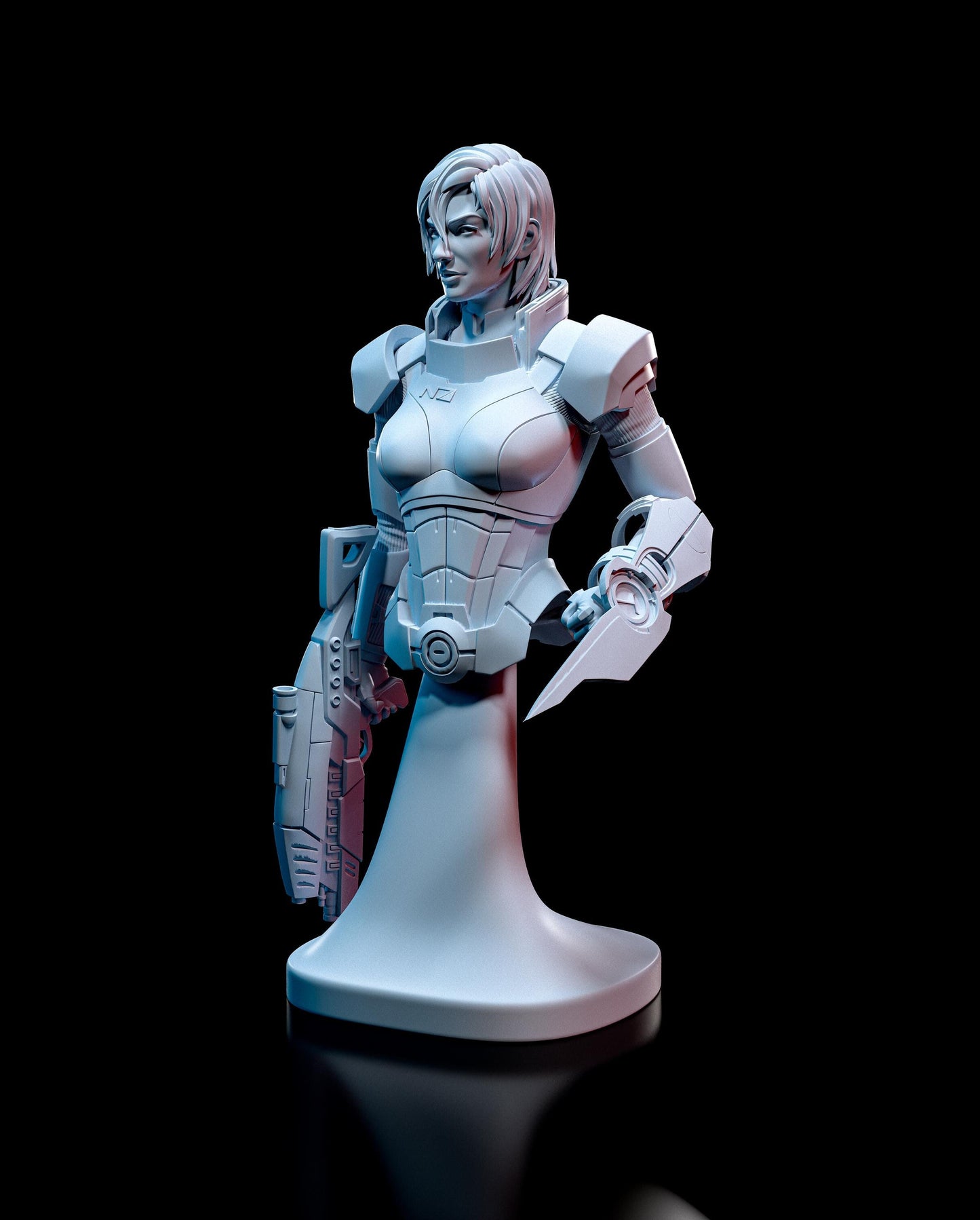 Female Shepard from Mass Effect (fan art) | Full Model or Bust | Miniature scale 1:12 | h3LL Creator | DIY Model Kit