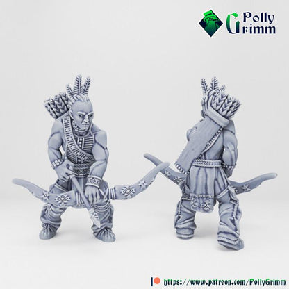 Wild west set. Native American Warriors Set 2 - Fantasy historic miniatures for tabletop games. 28mm / 32mm Resin Figures for RPG