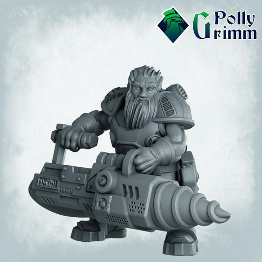Galaxy Dwarves set. Space Rocks! Dwarf miner Set 2 - Sci-fi tabletop miniature. 28mm / 32mm Resin Figures for RPG