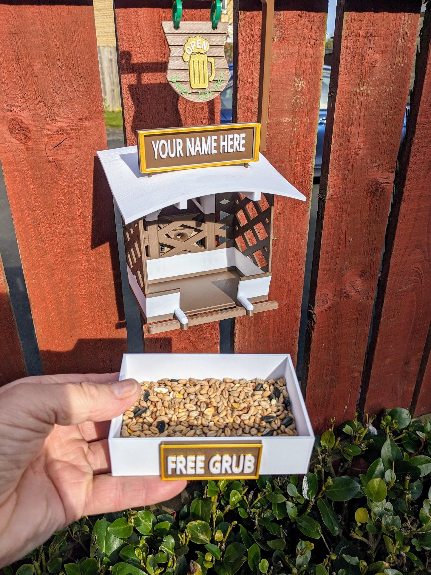 Personalized Pub Theme Bird Feeder: Small Bird Feeding Station