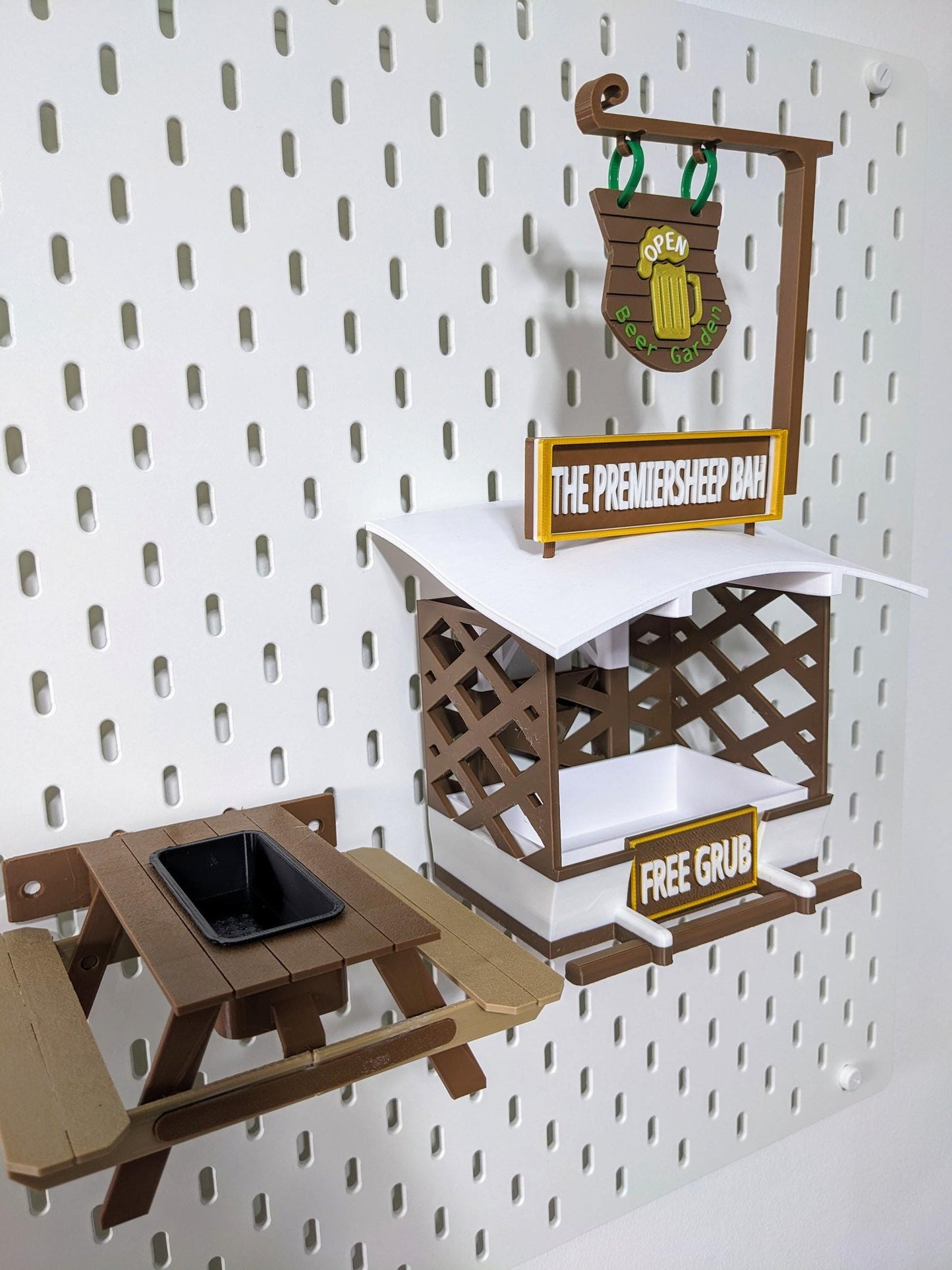 Picnic Table Bird Feeder: Fly-Thru Station, Indoor Aviary or Outdoor Use