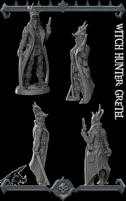 Witch Hunter Gretel | Bonus | Rocket Pig Games | Miniatures for tabletop games. 28mm to 32mm Resin for RPG, D&D, Dungeons and Dragons