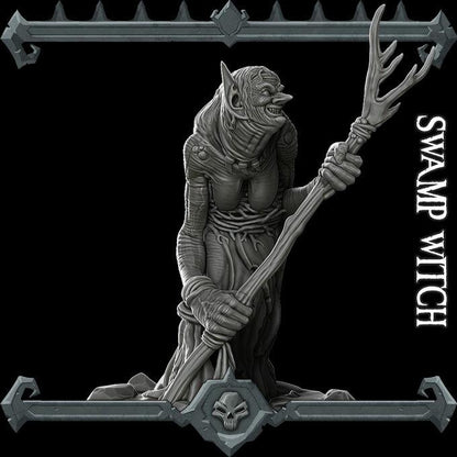 Swamp Witch | Bonus | Rocket Pig Games | Miniatures for tabletop games. 28mm to 32mm Resin Figures for RPG, D&D, Dungeons and Dragons