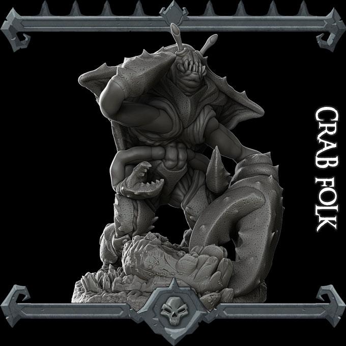 Crab Folk | Bonus | Rocket Pig Games | Miniatures for tabletop games. 28mm to 32mm Resin for RPG, D&D, TTRPG