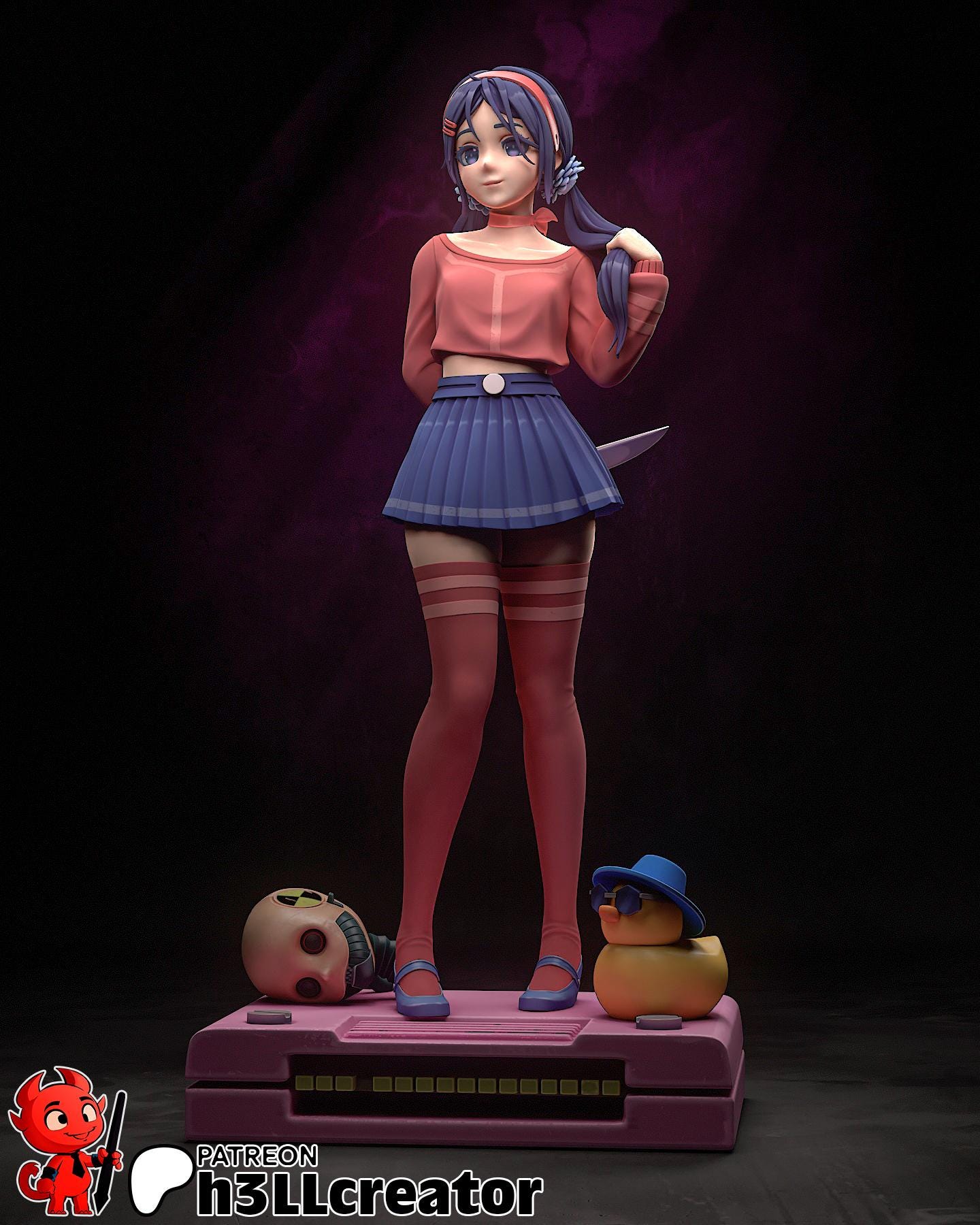 Mita from MiSide (fan art) | Full Model or Bust | Miniature scale 1:12 | h3LL Creator | DIY Model Kit