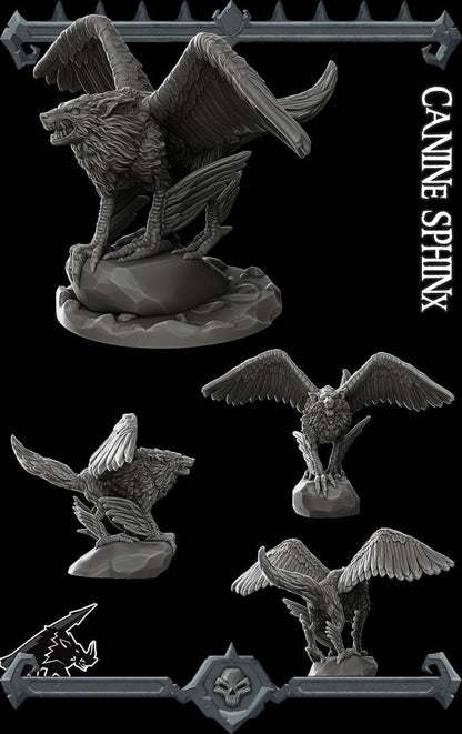 Canine Sphinx | Fantastic Beasts | Rocket Pig Games | Miniatures for tabletop games. 28mm to 32mm Resin for RPG, D&D, Dungeons and Dragons