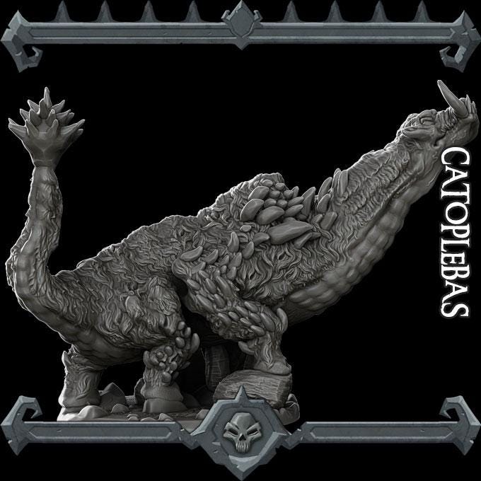 Catoplebas | Fantastic Beasts Collection | Rocket Pig Games | Miniatures for tabletop games. 28mm to 32mm Resin for RPG, D&D, TTRPG