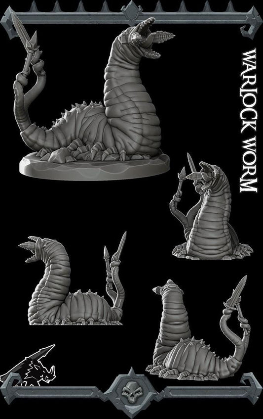 Warlock Worm Miniature: 28-32mm Resin RPG Model, D&D, Dungeons and Dragons