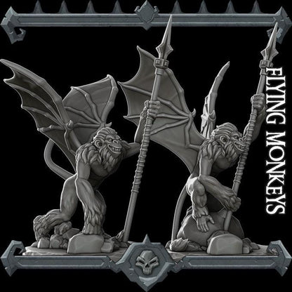 Flying Monkeys - Set of 2 | Bonus | Rocket Pig Games | Miniatures for tabletop games. 28mm to 32mm Resin for RPG, D&D, Dungeons and Dragons