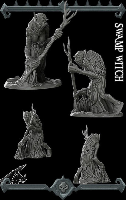 Swamp Witch | Bonus | Rocket Pig Games | Miniatures for tabletop games. 28mm to 32mm Resin Figures for RPG, D&D, Dungeons and Dragons