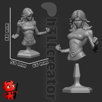 Invisible Woman from Marvel Rivals (fan art) | Full Model or Bust | Miniature scale 1:12 | h3LL Creator | DIY Model Kit