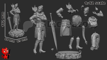 Zoe from Split Fiction (fan art) | Full Model or Bust | Miniature scale 1:12 | h3LL Creator | DIY Model Kit
